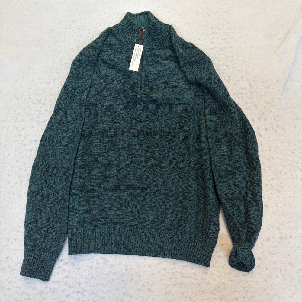IZOD 1/4 Zip Sweater Mens Size Medium Mediterranean Blue Marl IZJF27R
